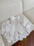 Trendy A line Spaghetti Straps White Lace Short 8th Grade Homecoming Dress Summer Middle School Hoco Dresses Cocktail Dress Birthday Outfits HZ1214