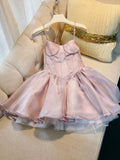 Trendy Ball Gown Spaghetti Straps Pink Tulle Short 8th Grade Homecoming Dress Summer Middle School Hoco Dresses Cocktail Dress Birthday Outfits HZ1214