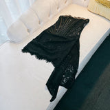 Sexy Sheath Strapless Lace Sleeveless Formal Short 8th Grade Homecoming Dress Summer Middle School Hoco Dresses Cocktail Dress Birthday Outfits HZ1214