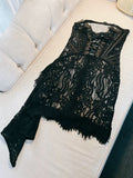 Sexy Sheath Strapless Lace Sleeveless Formal Short 8th Grade Homecoming Dress Summer Middle School Hoco Dresses Cocktail Dress Birthday Outfits HZ1214