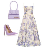 Modest A line Lilac Floral Spaghetti Straps Formal Prom Gown Summer Wedding Guest Dress Bridal Guest Dresses Wedding Outfits For Guest HZ1214