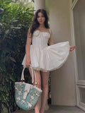 Cute A line Square White Short Lace Homecoming Dress Summer Middle School Formal Hoco Dresses Cocktail Dress Birthday Outfits HZ1214