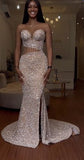 Sexy Mermaid Sweetheart Sequin Split Prom Dresses Party Dress Summer 20th Birthday Outfits Birthday Dresses HZ1214