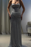 Sexy Mermaid Sweetheart Black Girl Sequin With Split Cut Prom Dresses Party Dress Summer 20th Birthday Outfits Birthday Dresses HZ1214
