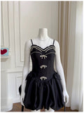 Elegant A line Spaghetti Straps Little Black Dress Satin Sleeveless Formal Short 8th Grade Homecoming Dress Summer Middle School Hoco Dresses Cocktail Dress Birthday Outfits HZ1214