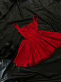 Cute A line Square Neck Red Short Homecoming Dress Summer Middle School Formal 8th Grade Hoco Dresses Cocktail Dress Birthday Outfits HZ1214