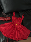 Cute A line Square Neck Red Short Homecoming Dress Summer Middle School Formal 8th Grade Hoco Dresses Cocktail Dress Birthday Outfits HZ1214