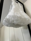 Cute A line Scoop Neck White Lace Formal Short 8th Grade Homecoming Dress Summer Middle School Hoco Dresses Birthday Outfits HZ1214
