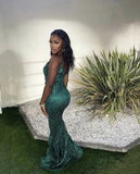 Niulatu Green Sleeveless Evening Dress Glam Dress HZ1007