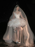 Unique Wedding Dress Ball Gown Sweetheart Summer Short White Wedding Dresses Bridal Gowns With Ruffles HZ1214