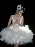 Unique Wedding Dress Ball Gown Sweetheart Summer Short White Wedding Dresses Bridal Gowns With Ruffles HZ1214