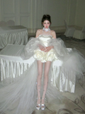 Unique Wedding Dress Ball Gown Off The Shoulder Short Summer Wedding Dresses Bridal Gowns With Sleeves HZ1214