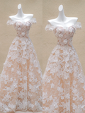 Simple Wedding Dress Ball Gown Off The Shoulder Lace Long Summer Country Wedding Dresses Bridal Gowns HZ1214