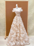 Simple Wedding Dress Ball Gown Off The Shoulder Lace Long Summer Country Wedding Dresses Bridal Gowns HZ1214