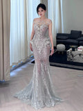 Sexy Wedding Dress Mermaid Sequin Long White Wedding Dresses Bridal Gowns HZ1214