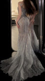 Sexy Wedding Dress Mermaid Sequin Long White Wedding Dresses Bridal Gowns HZ1214