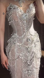 Retro Wedding Dress Mermaid Sweetheart Sequin Pearls Long White Wedding Dresses Bride Dress Bridal Gowns HZ1214
