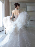 Retro Wedding Dress Mermaid Sweetheart Sequin Long White Wedding Dresses Bridal Gowns HZ1214