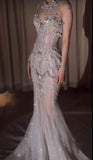 Retro Wedding Dress Mermaid Sweetheart Sequin Long White Wedding Dresses Bridal Gowns HZ1214