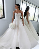 Pretty Wedding Dress Ball Gown Sweetheart White Sequin Long Wedding Dresses Bridal Gowns HZ1121