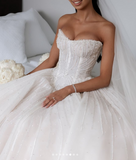 Pretty Wedding Dress Ball Gown Sweetheart White Sequin Long Wedding Dresses Bridal Gowns HZ1121