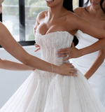 Pretty Wedding Dress Ball Gown Sweetheart White Sequin Long Wedding Dresses Bridal Gowns HZ1121
