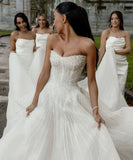 Pretty Wedding Dress Ball Gown Sweetheart White Sequin Long Wedding Dresses Bridal Gowns HZ1121