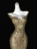 Sparkly Wedding Dress Mermaid Scoop Sequin Long Silver Corset Back Wedding Dresses Brides Dress Bridal Gowns HZ1214