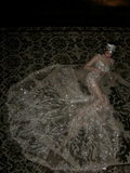 Pretty Wedding Dress Mermaid Sequin White Long Luxury Wedding Dresses Bridal Gowns Brides Gown HZ1214