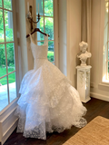 Pretty Wedding Dress Ball Gown Square Neck Sequin White Long Luxury Wedding Dresses Bridal Gowns Brides Gown HZ1214