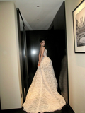 Unique Bridal Gown Mermaid Spaghetti Straps Lace Sleeveless White Wedding Dresses Modest Bridal Gowns HZ1214