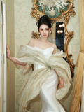 Pretty Wedding Dress Mermaid Spaghetti Straps White Long Luxury Wedding Dresses Bridal Gowns Brides Gown HZ1214