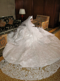 Pretty Wedding Dress Ball Gown Scoop Tulle White Long Luxury Wedding Dresses Bridal Gowns Brides Gown HZ1214