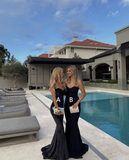Niulatu Black Sweetheart Neckline Prom Dress Black Mermaid Evening Dress HZ1007