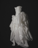 Niulatu A Line Sweetheart Neck Pleated White Organza Wedding Dress HZ0113