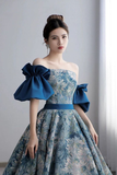 Niulatu Style Detachable Sleeve Long Prom Dress Unique Formal Evening Dress HZ1007