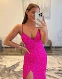 Niulatu Pink Mermaid Prom Dress Pink Evening Dress HZ1007