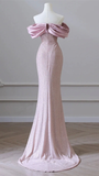 Niulatu Pink Sequin Evening Gown Elegant Women's Off Shoulder Party Prom Evening Dress HZ1007