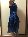 Niulatu Chiffon Beaded Mini Satin Short Prom Dress Homecoming Dress HZ0113