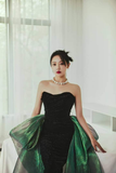 Niulatu Mermaid Strapless Prom Dress Mermaid Evening Dress Formal Gown HZ1007