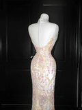 Niulatu Tulle Appliques Sequins Mermaid Prom Dress Slit Formal Evening Dress HZ1007