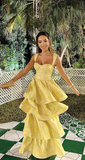 Niulatu Layered Satin Long A Line Prom Dress HZ0113