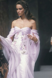 Niulatu Strapless Sweetheart Lilac Satin Chiffon Evening Dress Long Prom Dress HZ1007