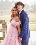 Niulatu Tulle Ruffled Gown Tulle Prom Dress Corset Tulle Evening Dress HZ1007