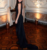 Niulatu Satin Long Evening Dress Formal Prom Dress HZ1007