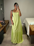 Niulatu Green Straps Long Evening Dress Green Maxi Dress HZ1007