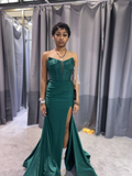 Niulatu Mermaid Sleeveless Evening Dress with Slit HZ1007