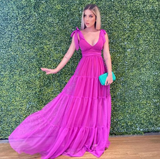 Niulatu A-line V Neck Sleeveless Evening Dress HZ1007