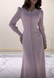 Niulatu Long Sleeves Sheath/Column Prom Dress Charming Evening Dress HZ1007