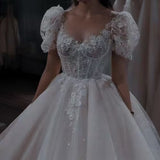 Niulatu Fairy Corset Dress White Long Formal Gown Wedding Dresses HZ0113